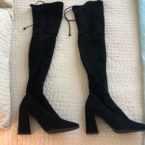 Stuart Weitzman highstreet black suede boots